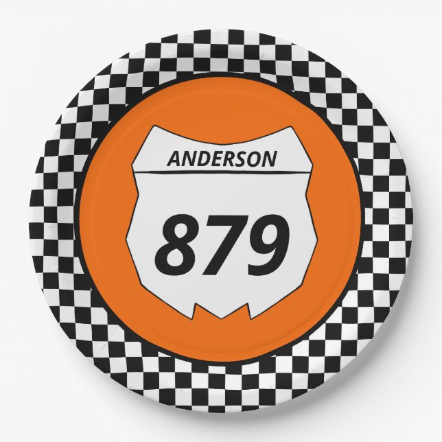 Motocross Custom Dirt Bike Number Plate on Orange (Front)