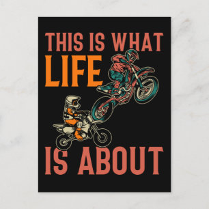 Motocross Dad Son Dirt Bike Father and Kids Postcard