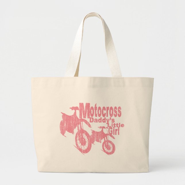 Motocross Daddy's Girl Large Tote Bag (Front)