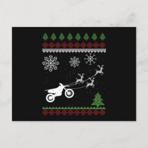 Motocross Deer Bike Motorcycle Ugly Christmas Gift Postcard