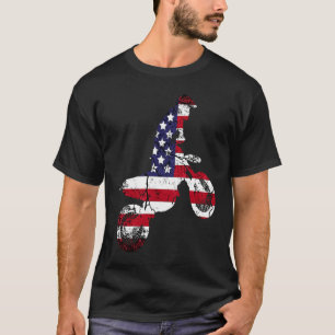 Motocross Dirt Bike American Flag  Brap Dad Father T-Shirt