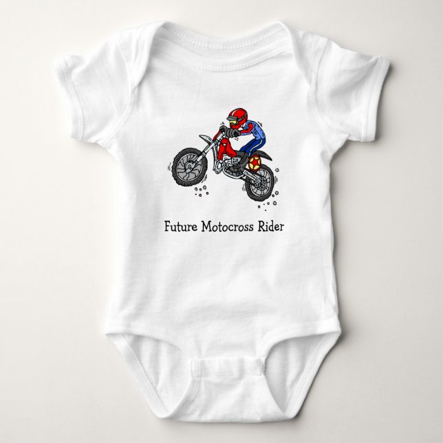 Motocross Dirt Bike Baby Bodysuit (Front)