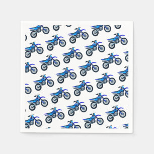 Motocross Dirt Bike Birthday Party Blue Napkin