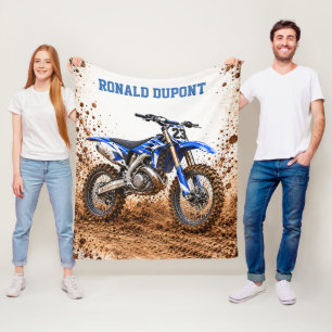 Motocross Dirt Bike Boy’s Birthday Party Fleece Blanket