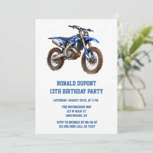 Motocross Dirt Bike Boy’s Birthday Party Invitation