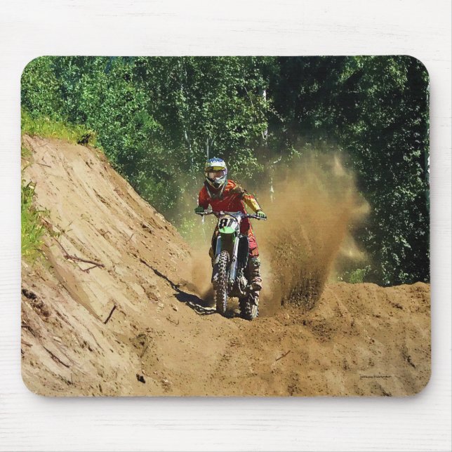 Motocross Dirt-Bike Champion Race Mouse Pad (Front)