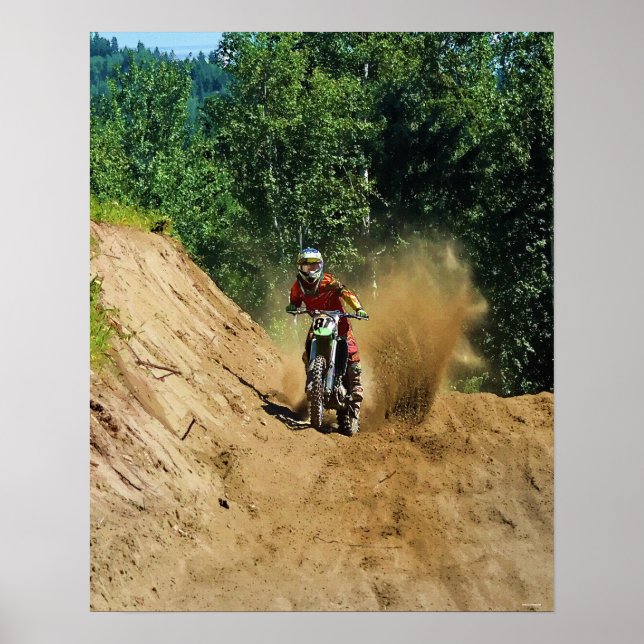 Motocross Dirt-Bike Champion Race Poster (Front)