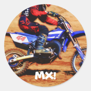 Motocross Dirt-Bike Champion Racer 4 Classic Round Sticker