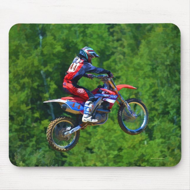 Motocross Dirt-Bike Champion Racer Mouse Pad (Front)