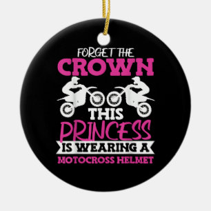 Motocross Dirt Bike Girl Ceramic Ornament