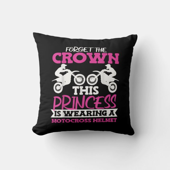 Motocross Dirt Bike Girl Cushion (Front)