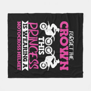 Motocross Dirt Bike Girl Fleece Blanket