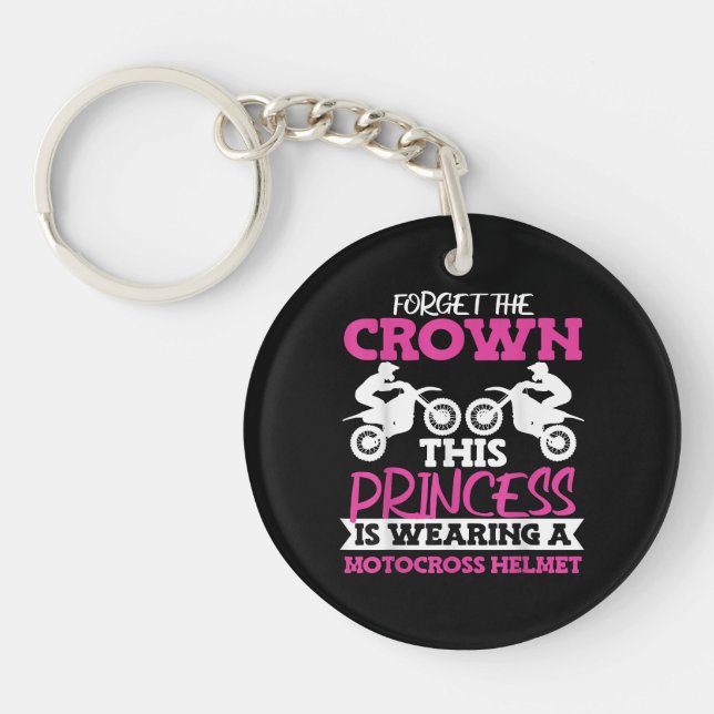 Motocross Dirt Bike Girl Key Ring (Front)