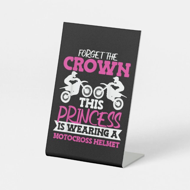 Motocross Dirt Bike Girl Pedestal Sign (Front)