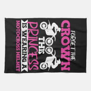 Motocross Dirt Bike Girl Tea Towel