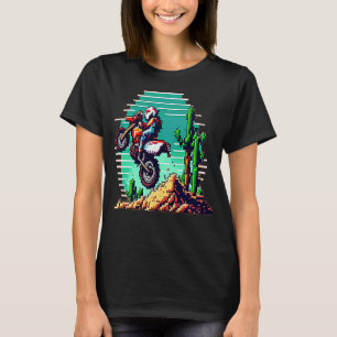 Motocross dirt bike in pixel art 1 T-Shirt