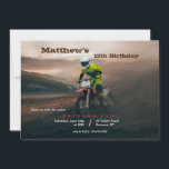 Motocross Dirt Bike  Invitation<br><div class="desc">An extreme sport invitation featuring a youth on a dirt bike. (Enduro photo created by viarprodesign - www.freepik.com). The card is easy to customise with your wording, font and font colour. Not exactly what you're looking for? All our products can be custom designed to meet your needs at no extra...</div>