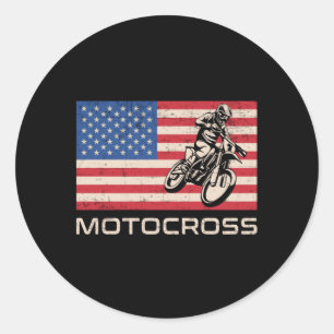 Motocross Dirt Bike Motorcycle Biker Funny Gift Classic Round Sticker