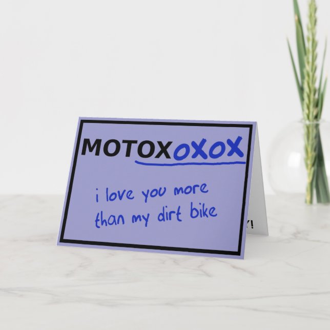 Motocross Dirt Bike Valentine's Day Card Funny (Front)