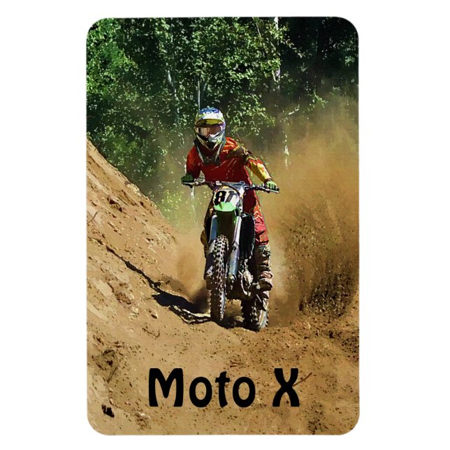 Motocross Dirt-Racer Sports Art Magnet (Vertical)