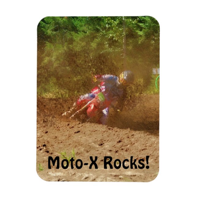 Motocross Dirt-Racer Sports Art Magnet (Vertical)