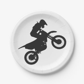 Motocross driver - Choose background color Paper Plate