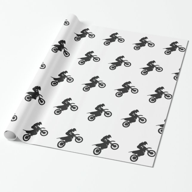 Motocross driver - Choose background color Wrapping Paper (Unrolled)