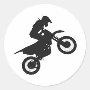 Motocross driver - Choose background colour Classic Round Sticker