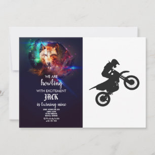 Motocross driver - Choose background colour Invitation