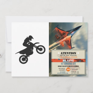 Motocross driver - Choose background colour Invitation