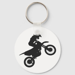 Motocross driver - Choose background colour Key Ring