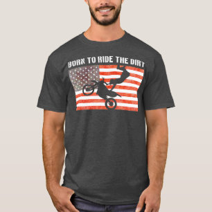 Motocross Enduro Dirt Bike Riders American Flag T-Shirt