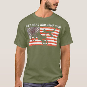 Motocross Enduro Dirt Bike Riders American Flag T-Shirt