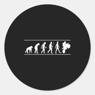 Motocross Evolution Dirt Bike Rider Funny  Classic Round Sticker