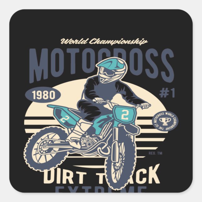 Motocross Extreme Dirt Track Square Sticker (Front)