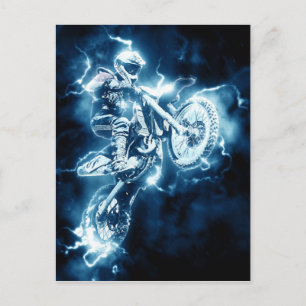 Motocross extreme sport postcard