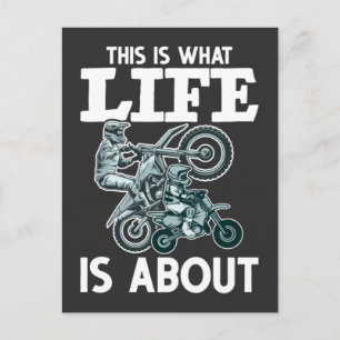 Motocross Family Father Son Dirt Bike Postcard