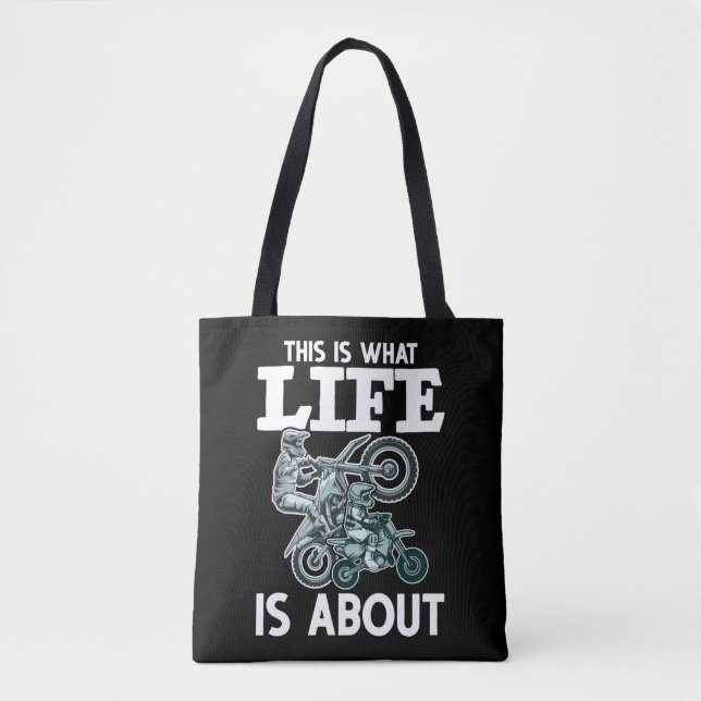 Motocross Family Father Son Dirt Bike Tote Bag (Front)