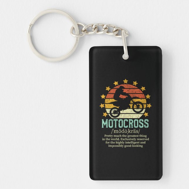 Motocross Funny Fake Definition Dirtbike Rider Key Ring (Front)
