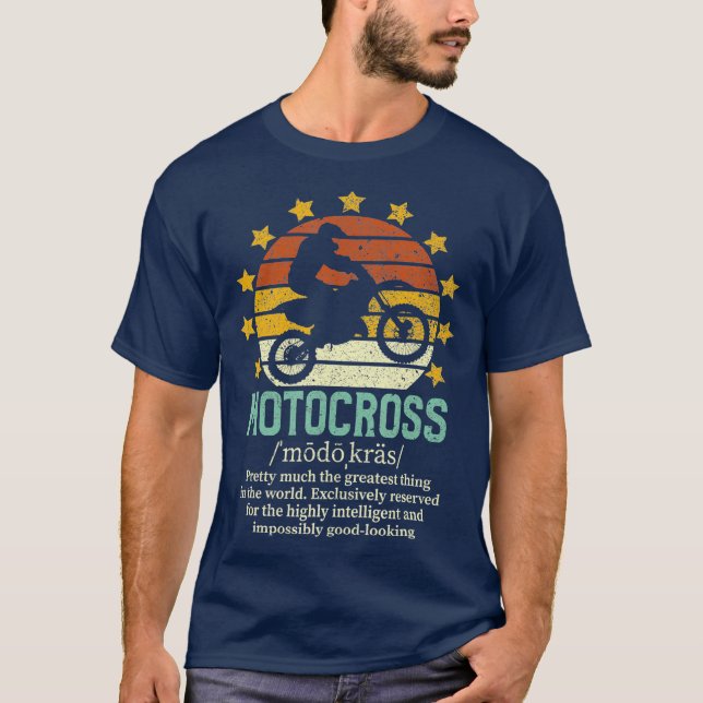 Motocross Funny Fake Definition Vintage Dirtbike T-Shirt (Front)