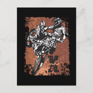 Motocross Grunge Postcard
