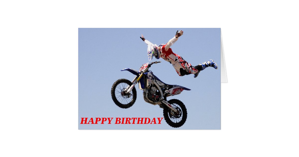 Motocross HAPPY BIRTHDAY Greeting Card Zazzle