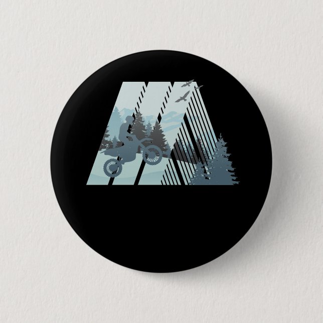 Motocross in beautiful nature 6 cm round badge (Front)