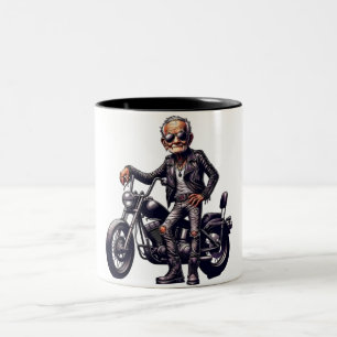 Motocross jump illustration-off-road Two-Tone coffee mug