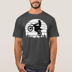 Motocross Jumping Bike Distressed Graphic Sunset T-Shirt
