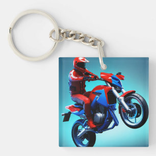 Motocross keychain square