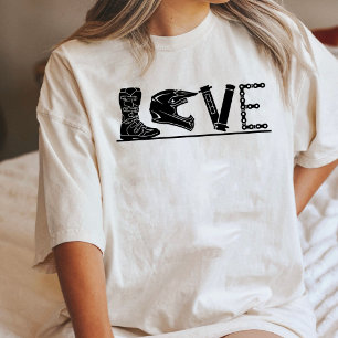 Motocross Love Dirt Bike Gear Helmet Boot Chain Tri-Blend Shirt