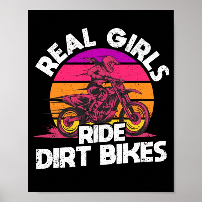 Motocross Lovers Racing Bikers Real Girls Ride Poster (Front)