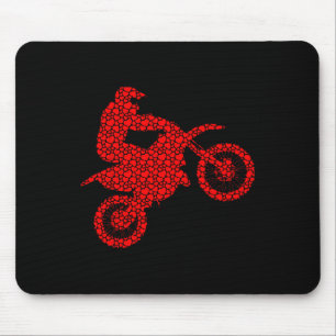 Motocross Lovers Valentine Hearts Love Dirt Bike S Mouse Pad