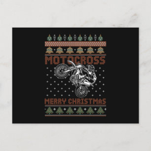 Motocross Merry Christmas Biker Motorcycle Gift Postcard
